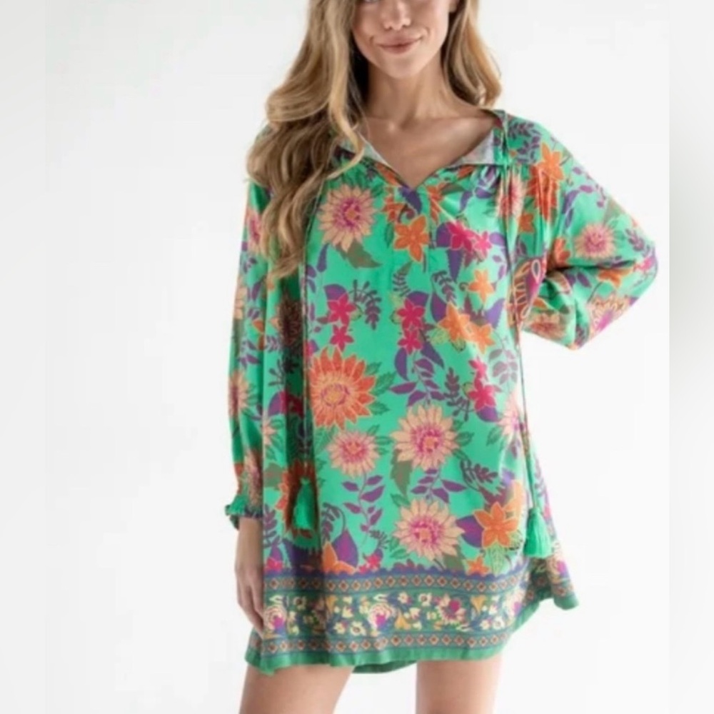NATURAL LIFE Dara Green Floral Mini Dress